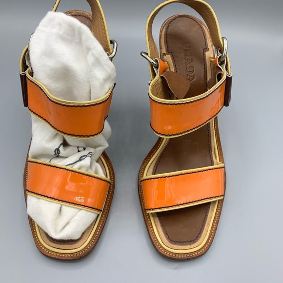 Prada Orange and Purple Sandals in Patent Leather (38,5)  - FL-SH-022 - Picture 11 of 11
